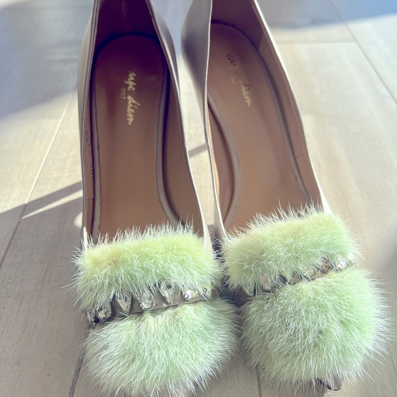 CARPE DIEM - NWOT - Pink and fur with rhinestones heels size 39 US 8/8.5 - Picture 8 of 11